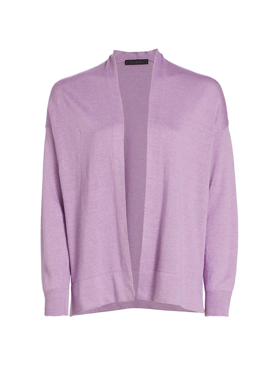 Womens COLLECTION Linen-Blend Flyaway Cardigan Product Image