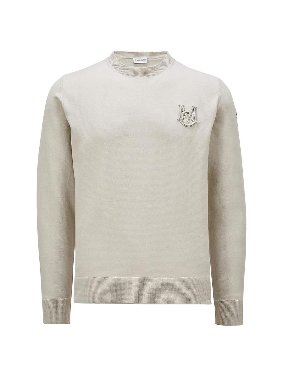 Mens Monogram Cotton Crewneck Sweater Product Image