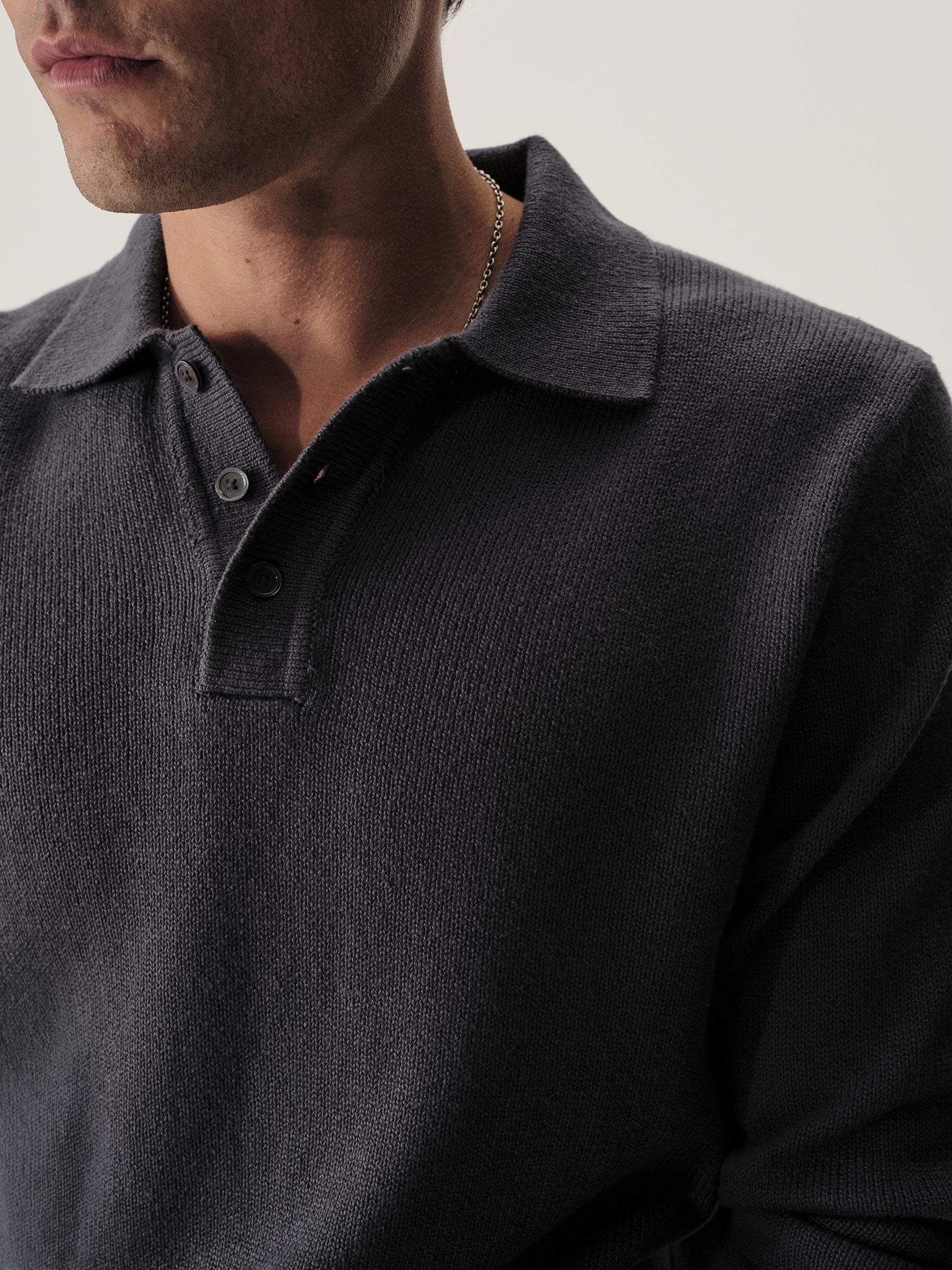 Faded Indigo Seafarer Cotton Rugby Polo Product Image