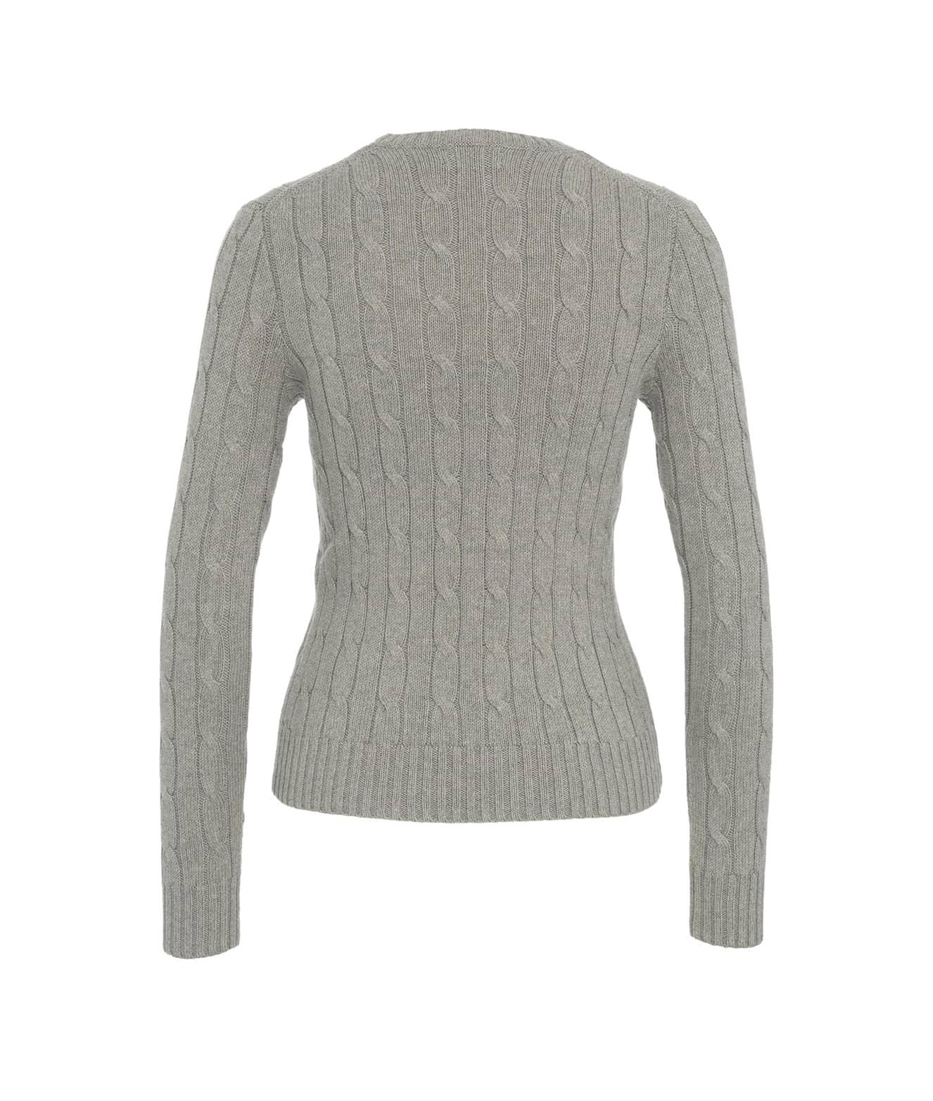 Cable knit sweater with logo embroidery Product Image