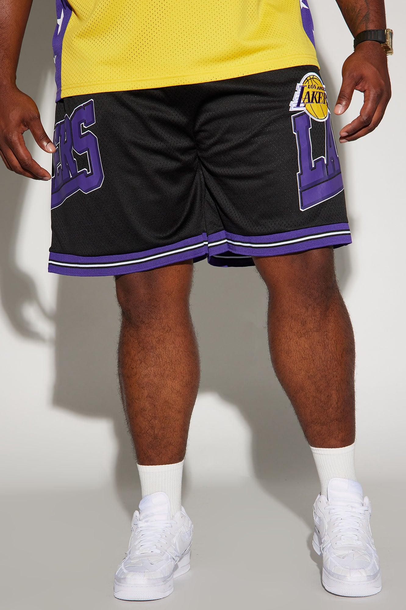 Lakers Step Back Mesh Shorts - Black Product Image