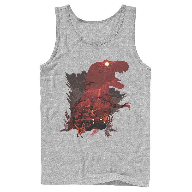 Mens Jurassic Park T-Rex Red Safari Collage Tank Top, Men's,  Product Image