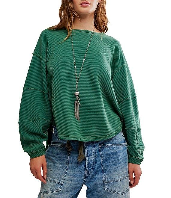 Free People We The Free Total Eclipse Rib Knit Crew Neck Long Sleeve Top Product Image