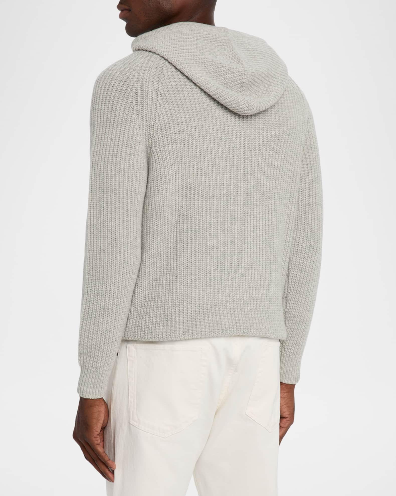 Men's Ribbed Wool and Cashmere Knit Hoodie Product Image