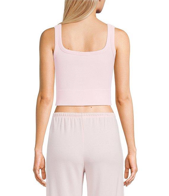 GB Chevron Ribbed Knit Cropped Tank Top Product Image