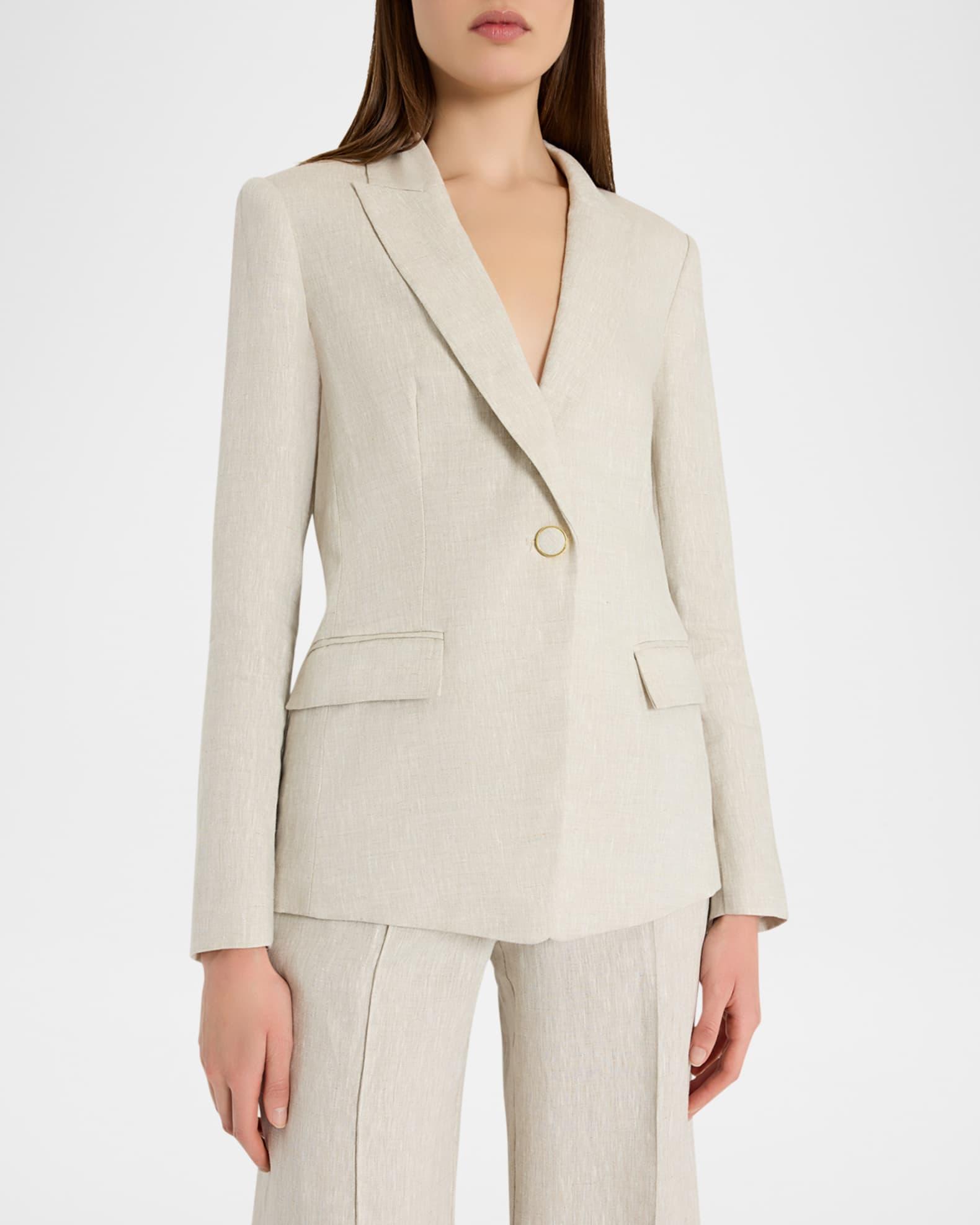 Alexa Single-Button Linen Blend Blazer Product Image