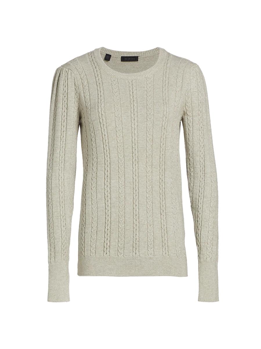 Womens COLLECTION Sparkle Cable-Knit Sweater Product Image