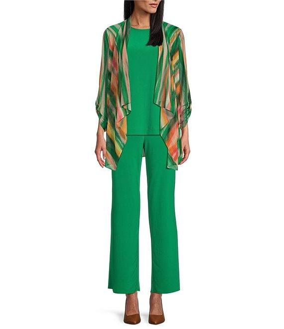 Investments Soft Separates Mesh Open Drape Front Long Roll-Tab Sleeve Coordinating Cardigan Product Image