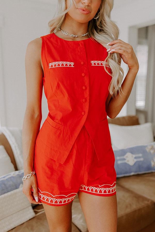 Strawberry Spritz Embroidered Vest Top Product Image