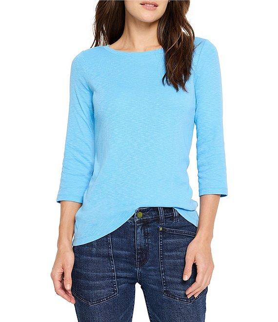 NIC + ZOE NZT Knit Boat Neck 3/4 Sleeve Tee Product Image