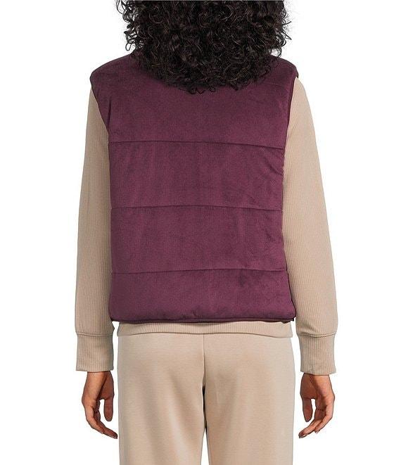 Westbound ULTRA LUXE Athleisure Reversible Sleeveless Zipper Front Velvet Vest Product Image