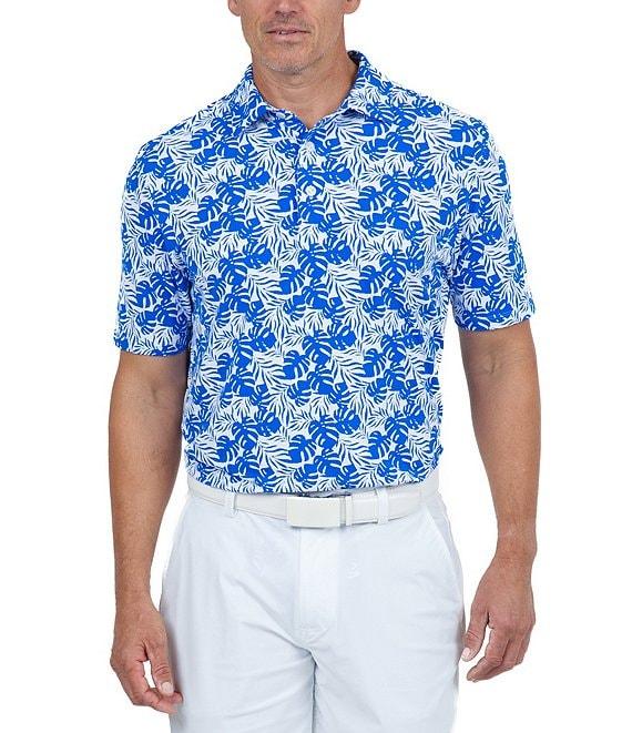IBKUL Tropical Print Short Sleeve Polo Shirt Product Image