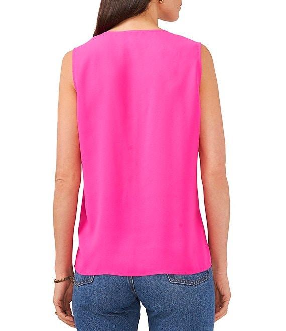 Vince Camuto Sleeveless V-Neck Ruffle Front Blouse Product Image