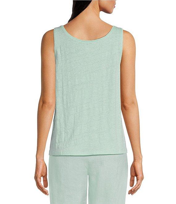 Eileen Fisher Organic Linen Jersey Scoop Neck Sleeveless Tank Product Image
