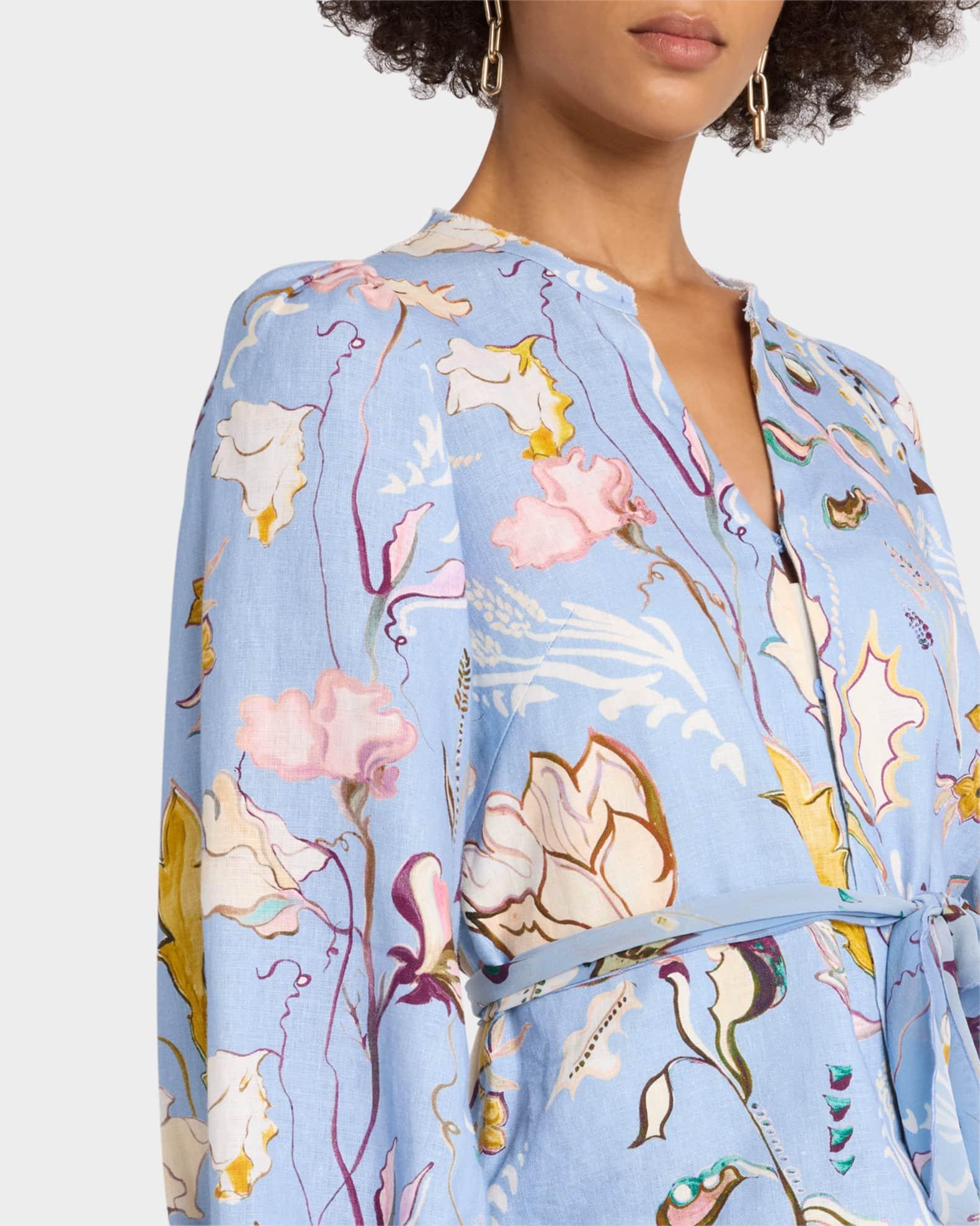 Floral Power Floral-Print Linen Blouse Product Image