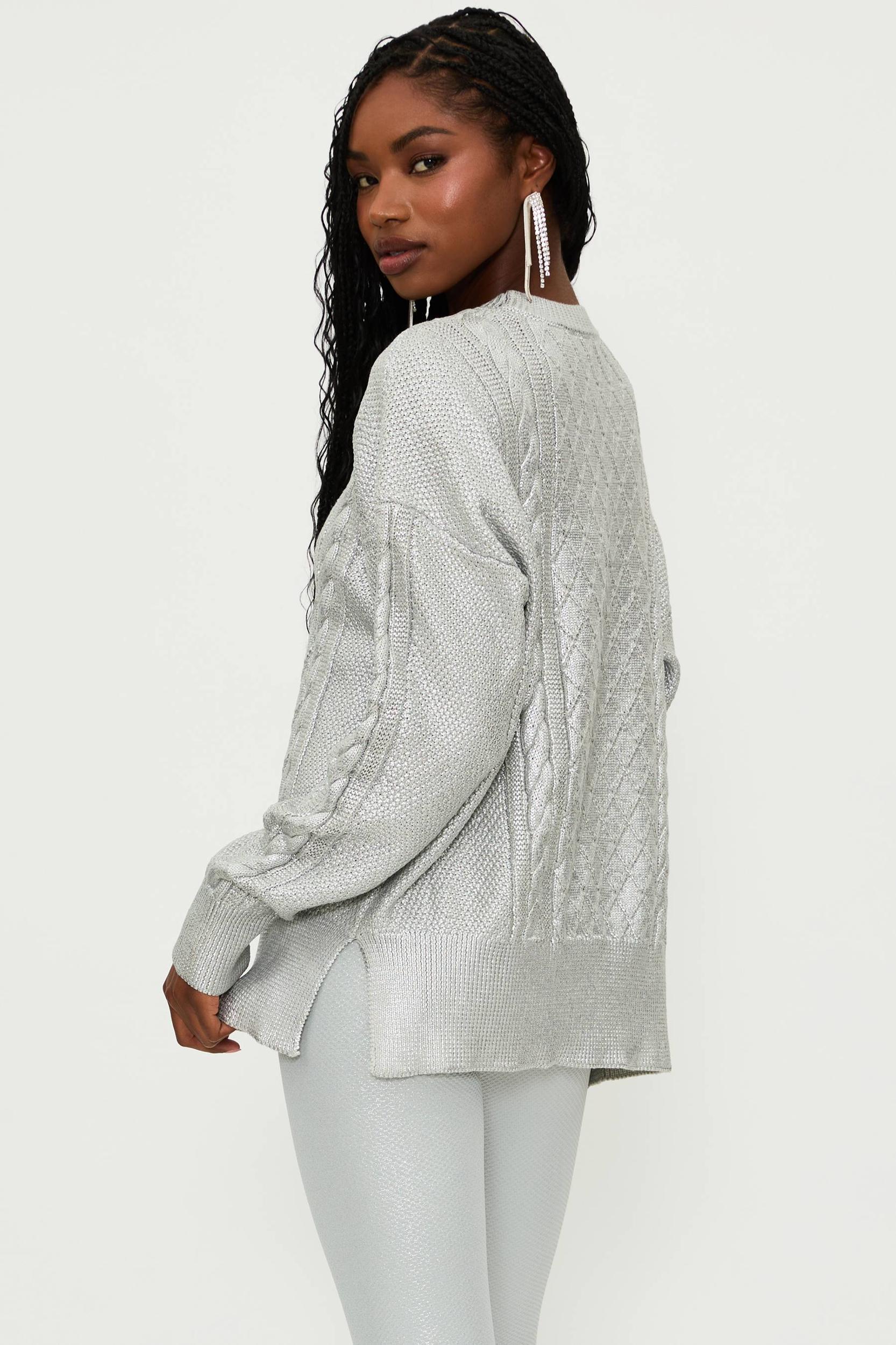Callie Sweater Silver Shine Cable Product Image