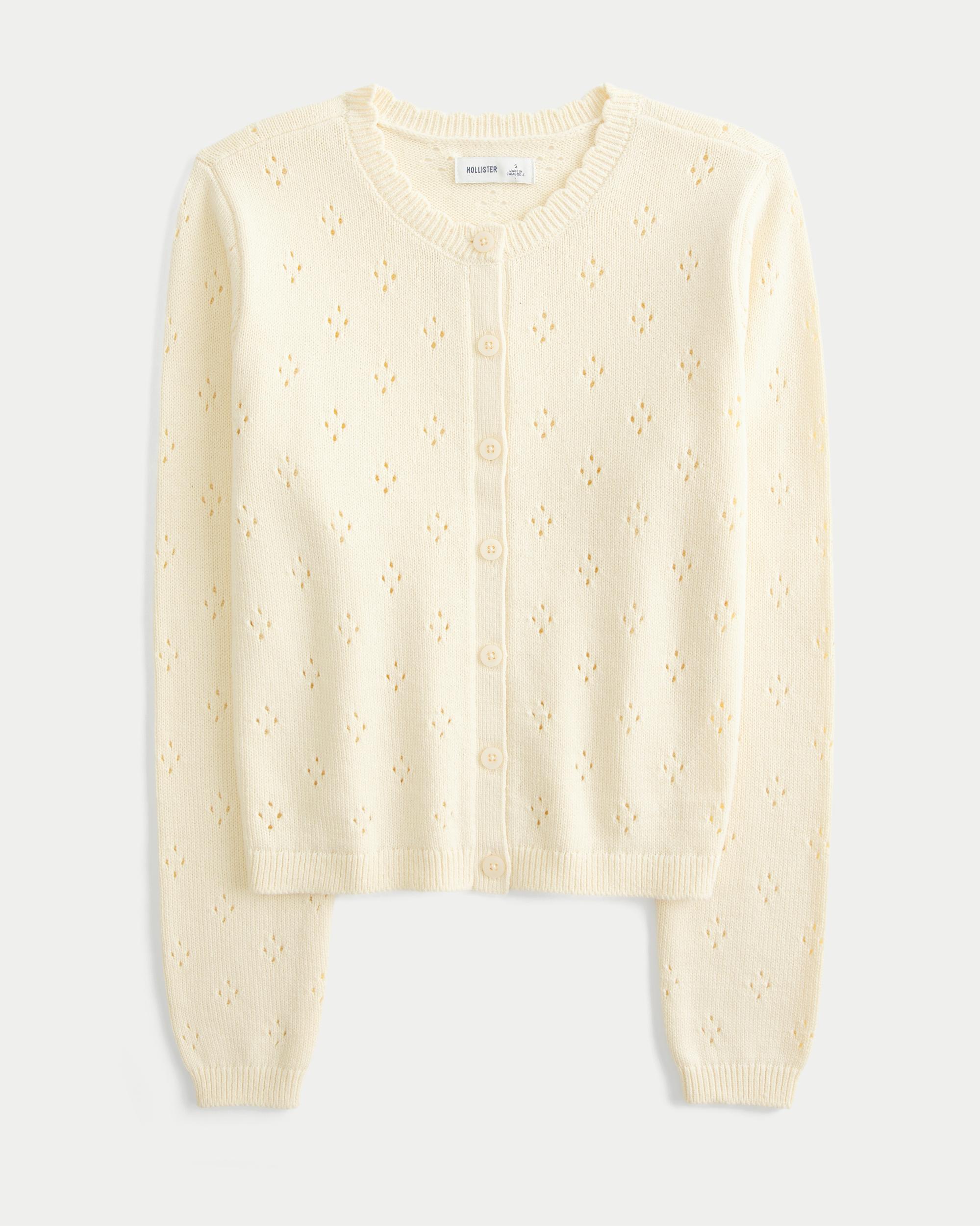 Eyelet Crew Cardigan Product Image