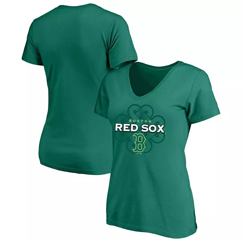 Women's Profile  Kelly Green Boston Red Sox Plus Size Celtic V-Neck T-Shirt, Size: 2XL Product Image