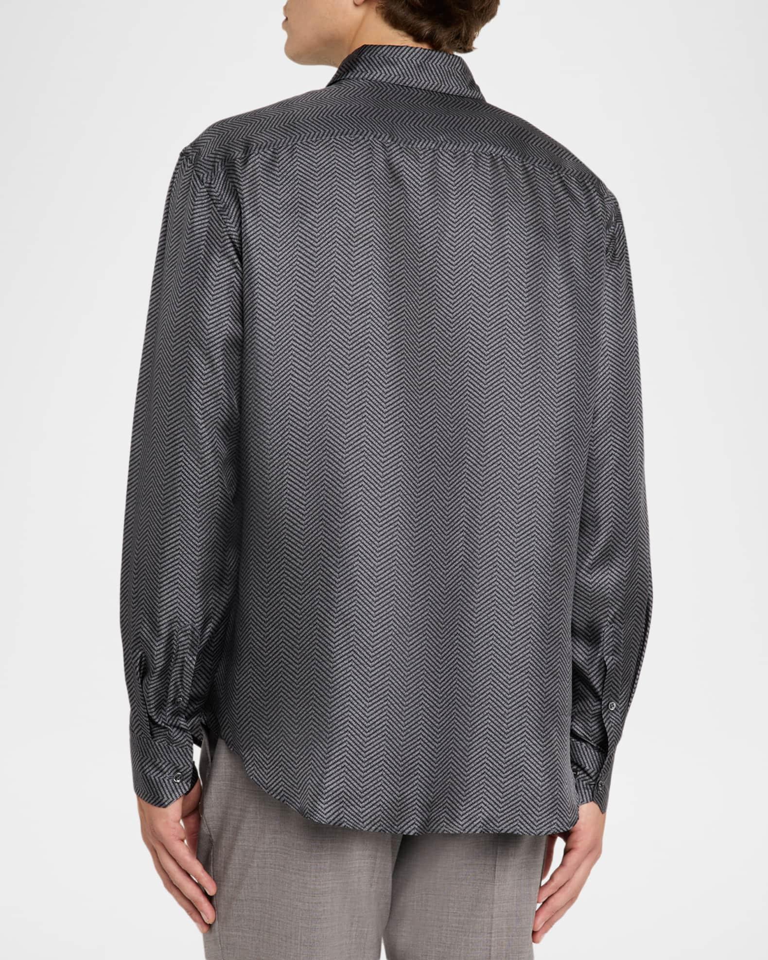 Men's Chevron Silk Dress Shirt Product Image