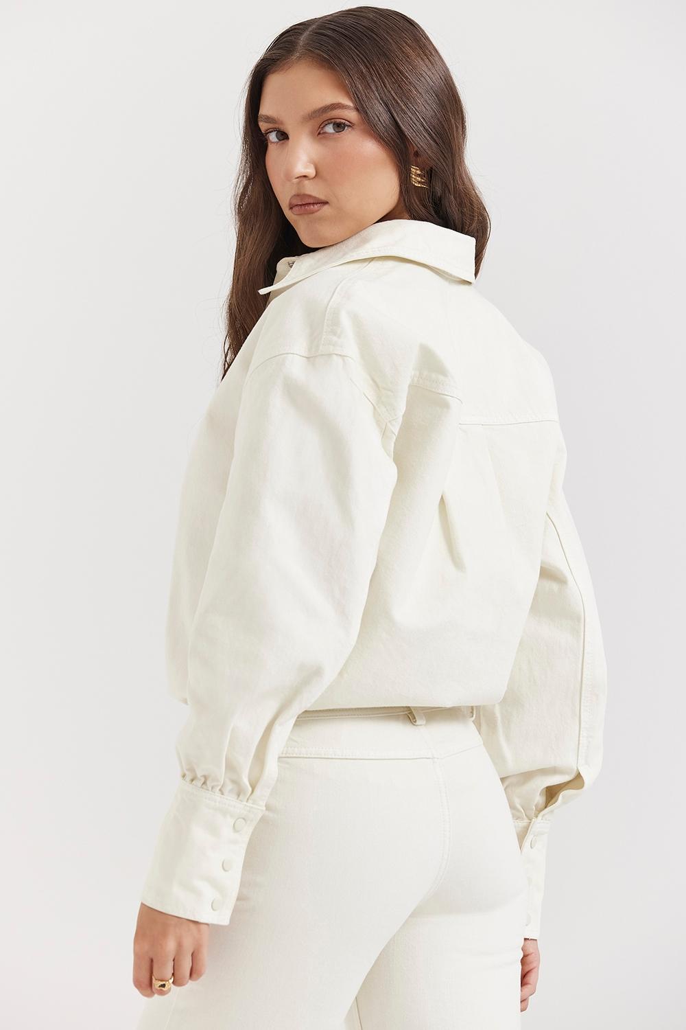 Zuri  ivory denim shirt Product Image