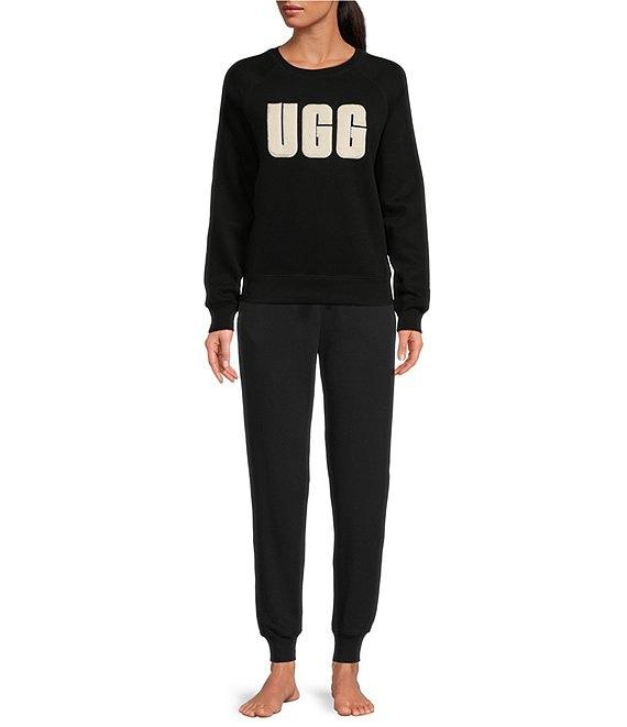 UGG® Madeline Fuzzy Logo Long Sleeve Coordinating Lounge Sweatshirt Product Image