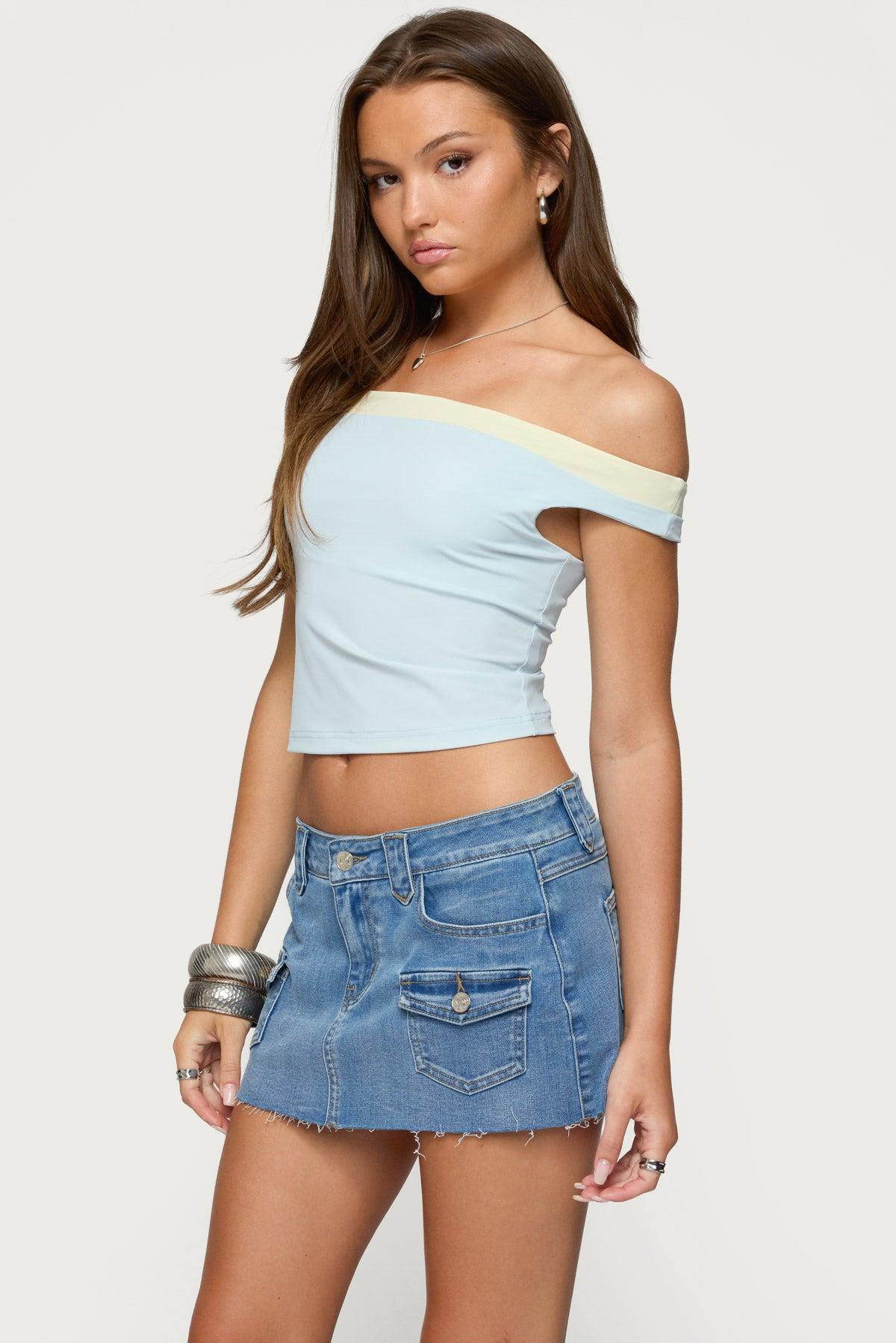 Lury Denim Mini Skort Product Image