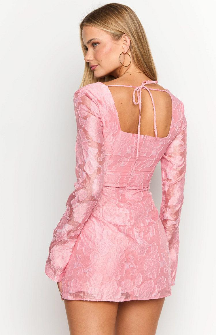 Iggy Pink Floral Long Sleeve Mini Dress Baby Product Image