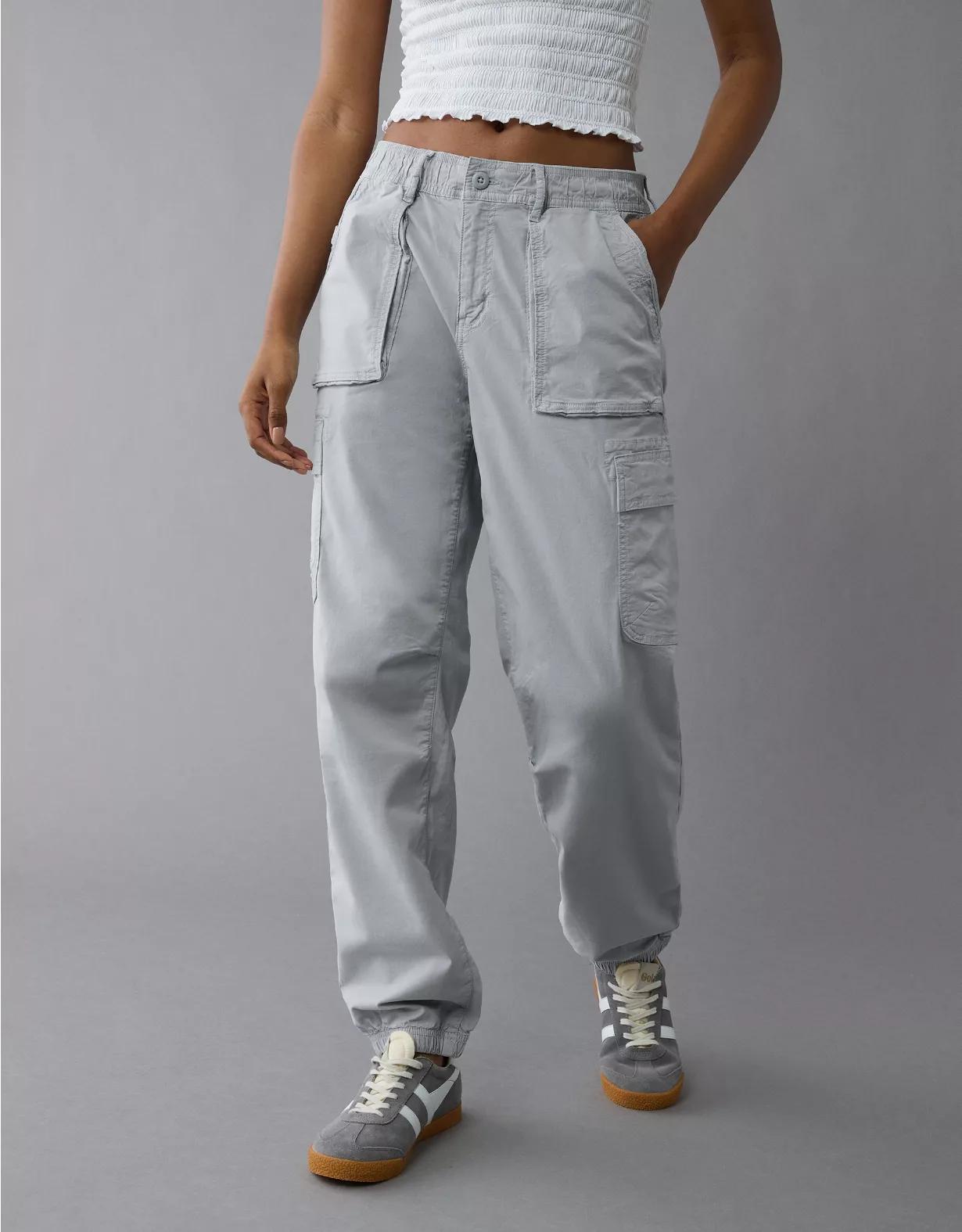 AE Stretch High-Waisted Baggy Cargo Jogger Product Image