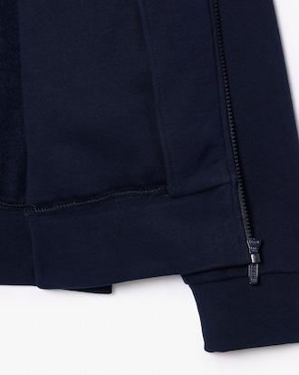 Men's Zip-Up High-Neck Fleece Sweatshirt Product Image