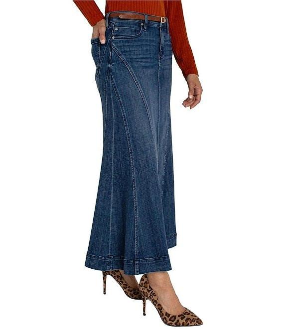 Liverpool Los Angeles Mermaid Denim 5-Pocket Maxi Skirt Product Image