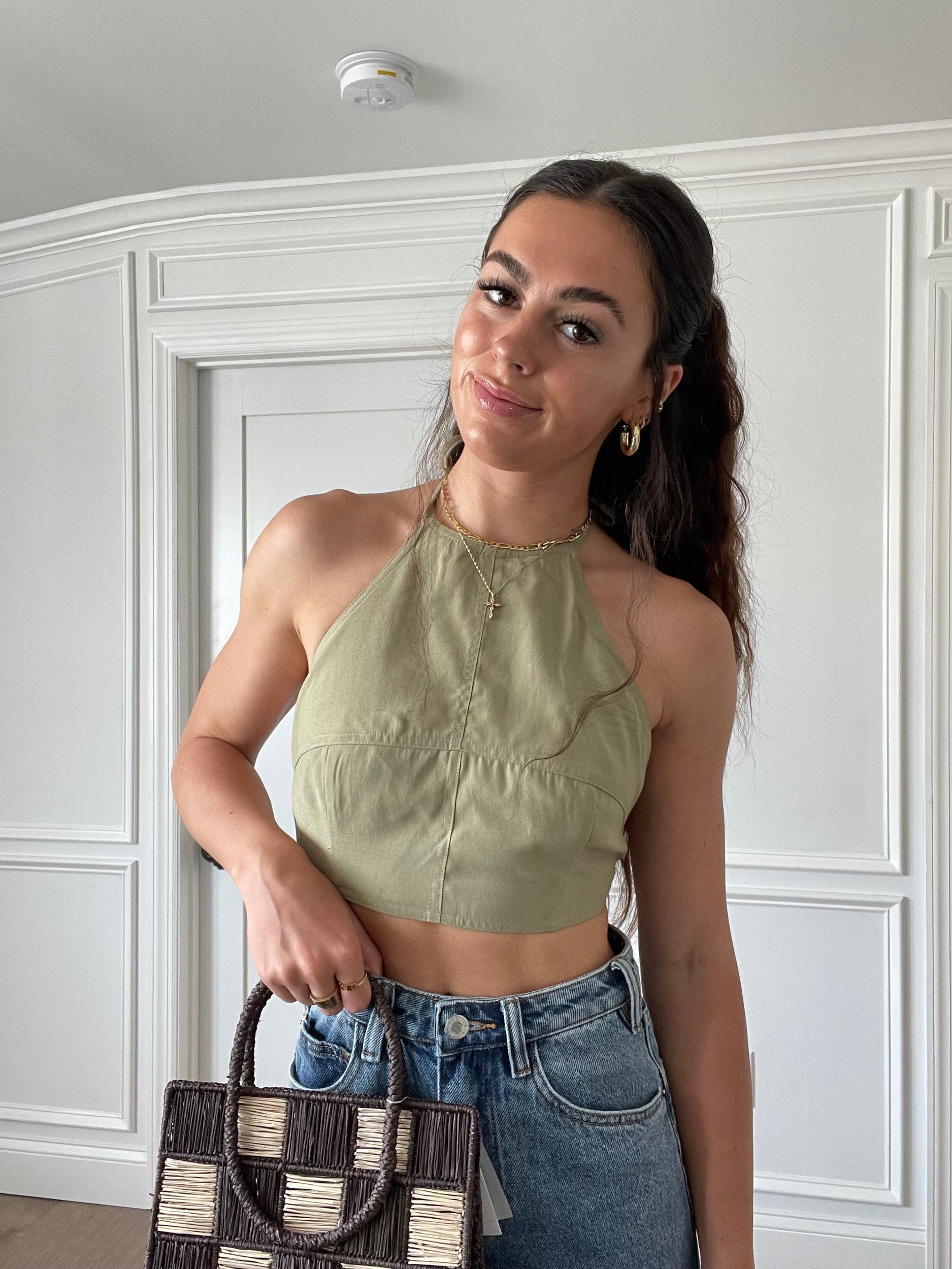 En Saison | Aubin Cropped Halter Top | FINAL SALE Product Image