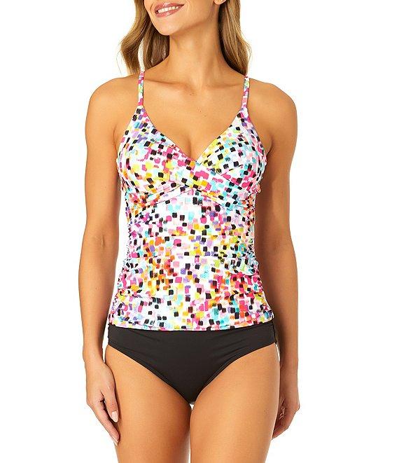 Anne Cole Live In Color Convertible High Waisted Shirred Swim Bottom Product Image