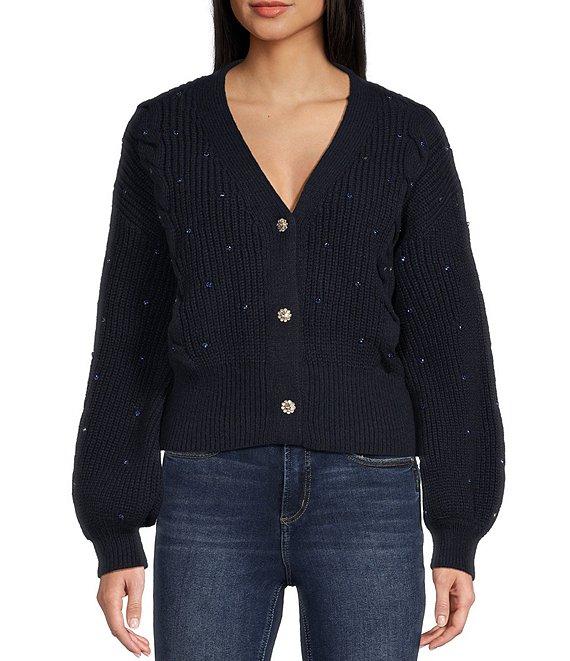 Sadie & Sage Jeweled Button Cardigan Product Image