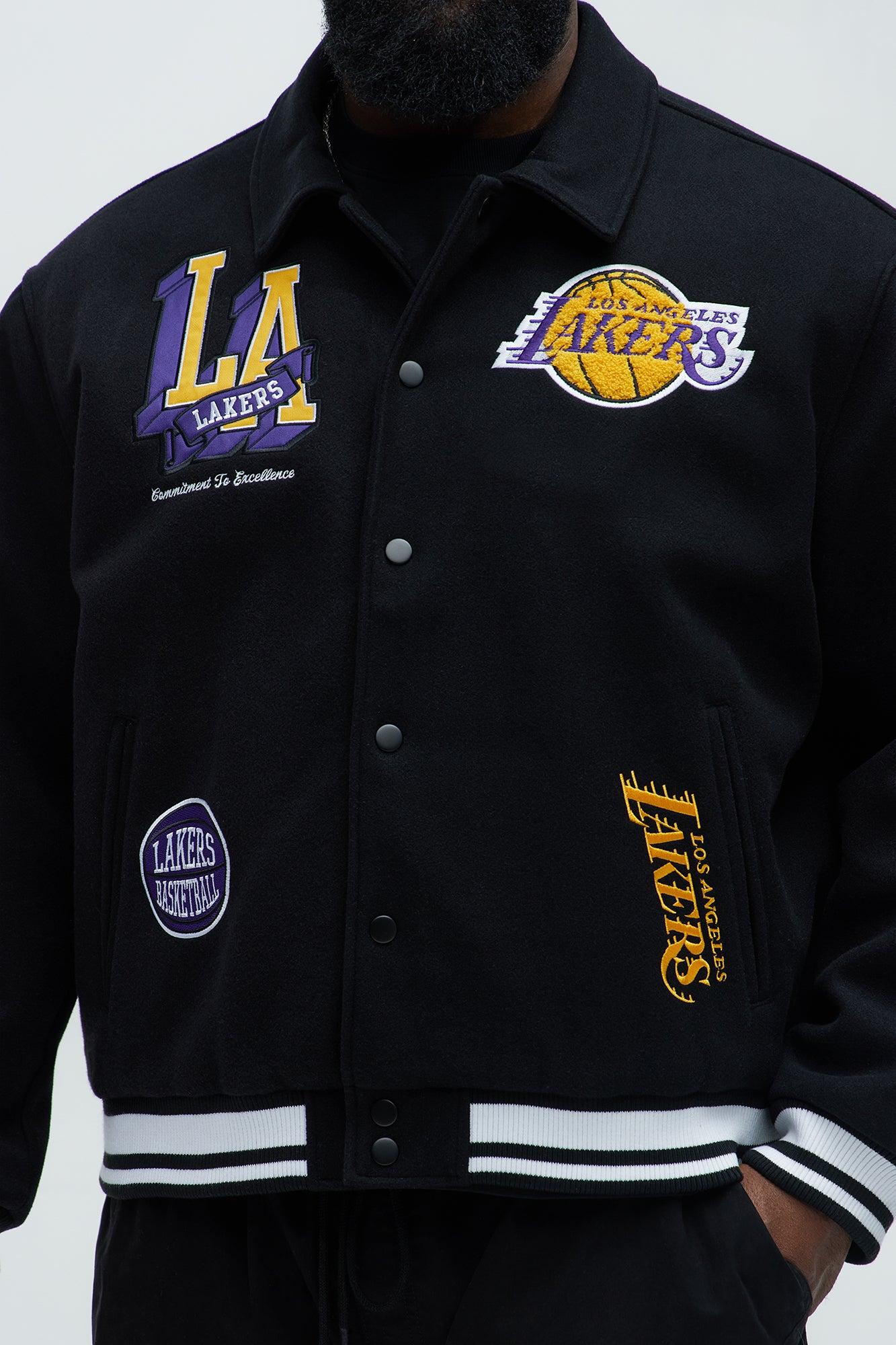 Lakers Ring Leader Varsity Jacket - Black/Yellow Male Product Image