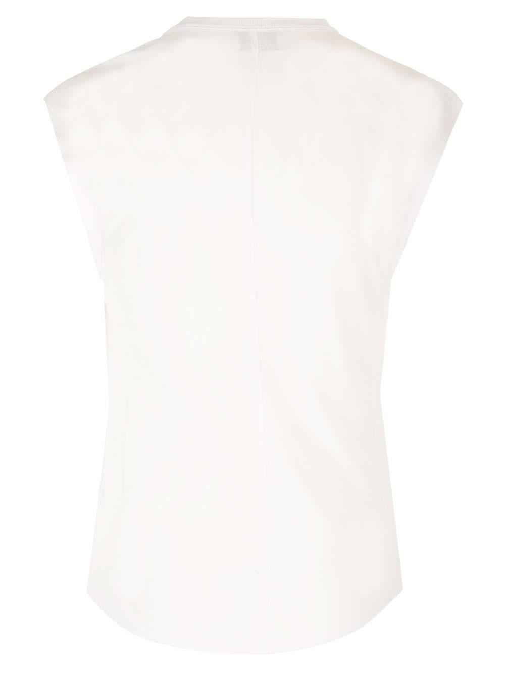 ISABEL MARANT Cap Sleeves Knot-detail Cotton Top In White Product Image