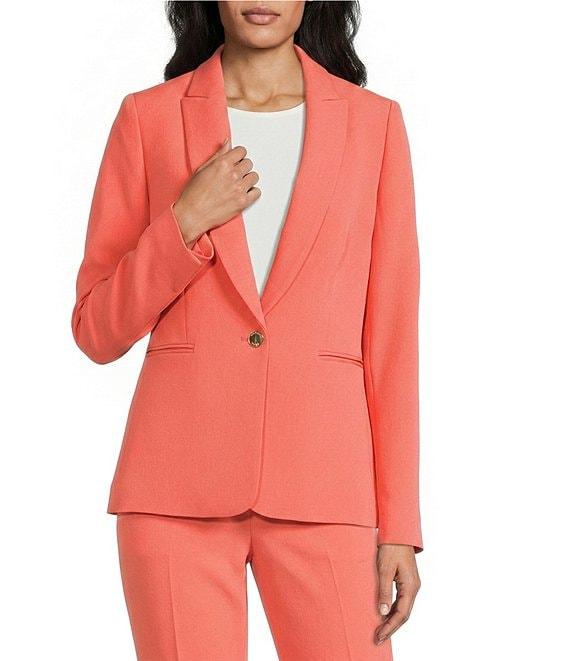 Preston & York Alyssa Notch Lapel Long Sleeve One Button Crepe Blazer Product Image