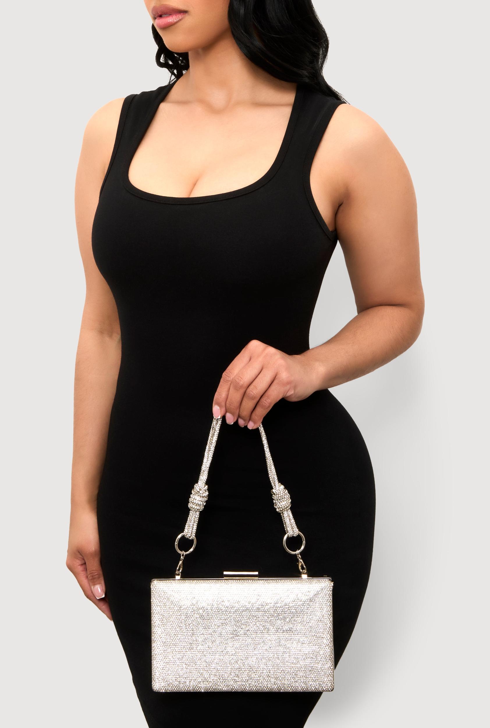 Rhinestone Studded Convertible Strap Crossbody Clutch Unisex Product Image