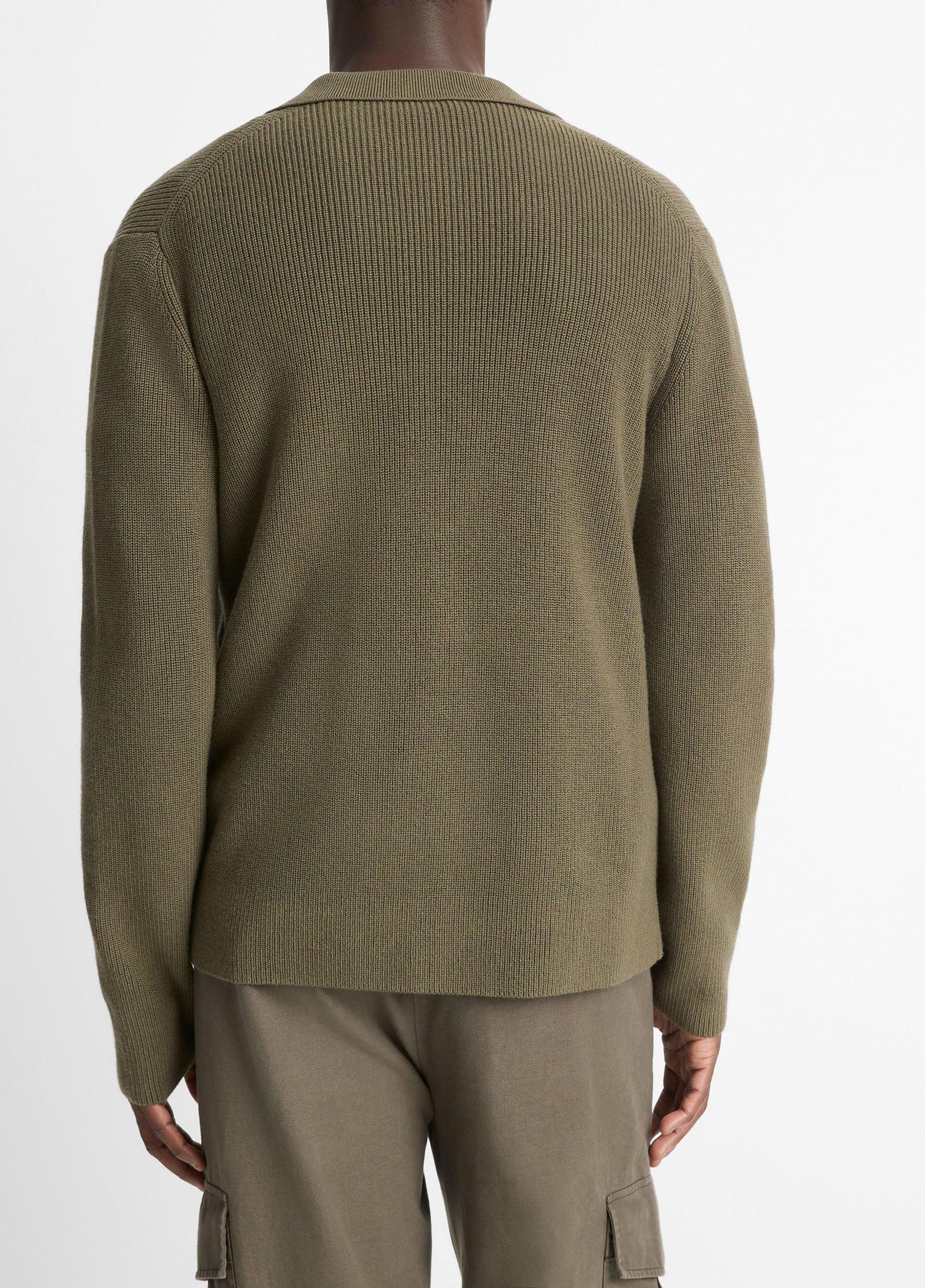 Wool-Blend Two-Way Zip Cardigan Product Image