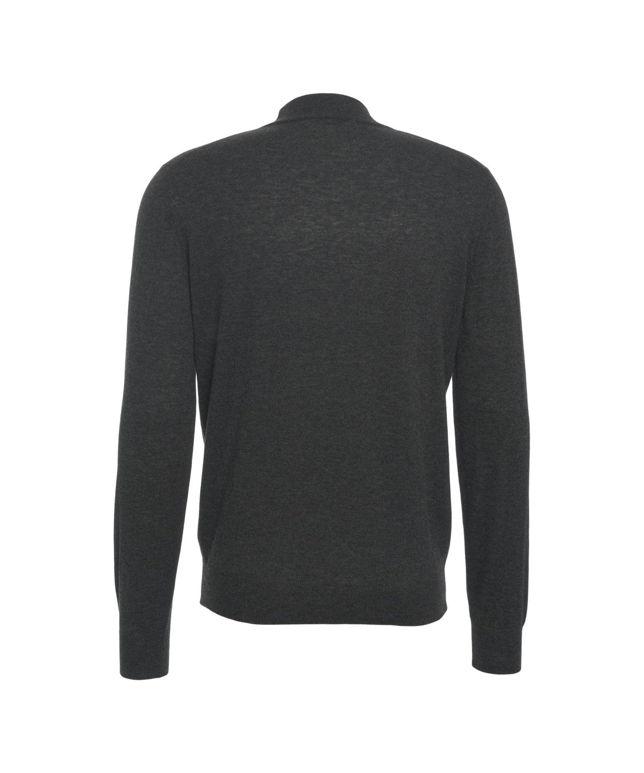 Knit sweater with stand-up collar Product Image