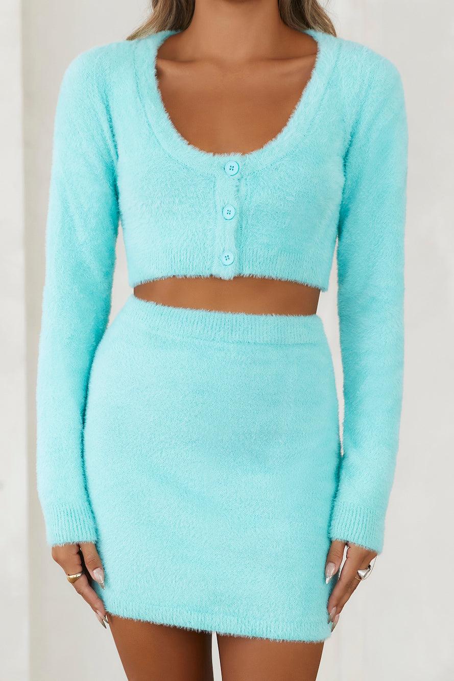 HELLO MOLLY Driving Thru Malibu Knit Crop Top Aqua Product Image