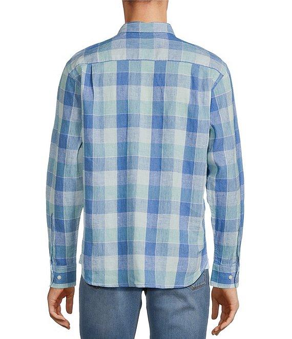 Tommy Bahama Barbados Breeze Beach Day Checked Long Sleeve Linen Blend Shirt Product Image