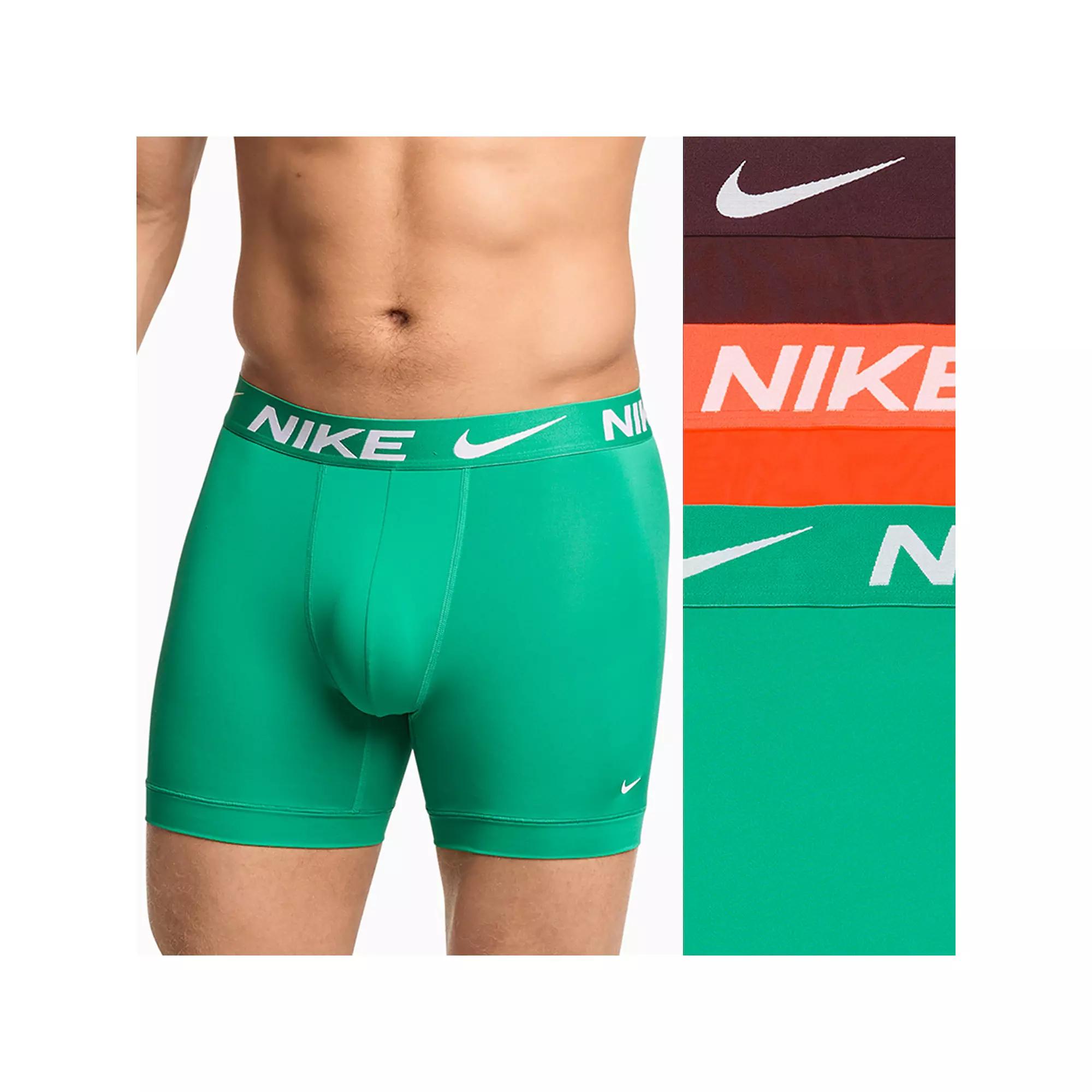 Men's Nike Dri-FIT Essential 3-pack Microfiber Boxer Briefs, Size: XXL, Willow Product Image