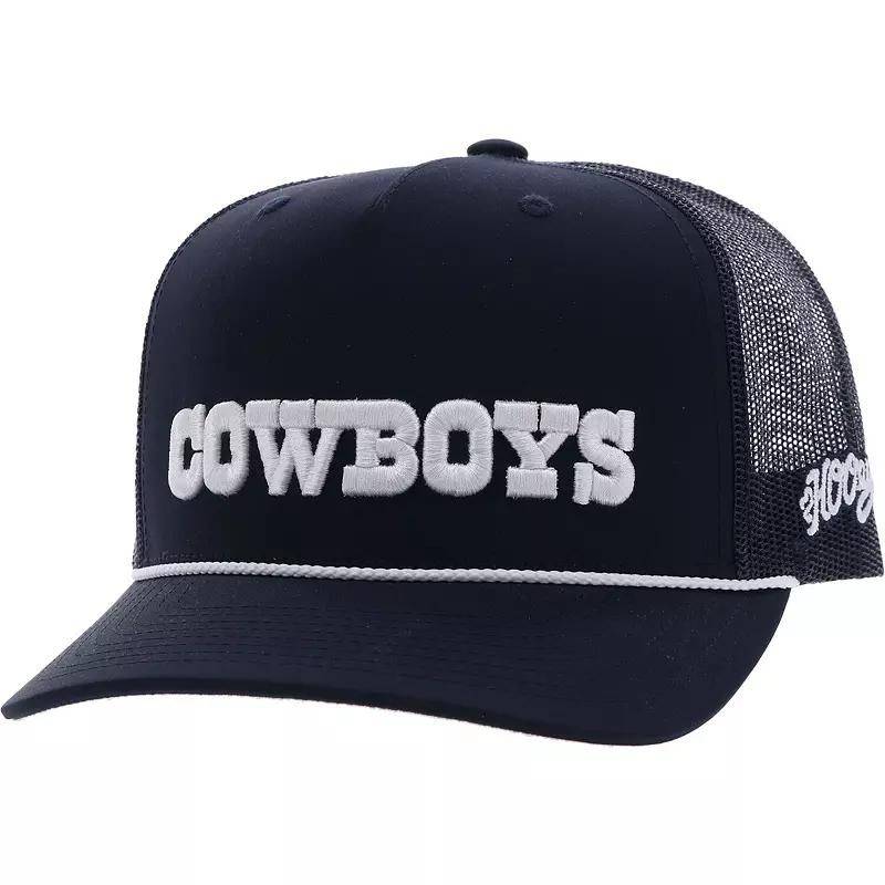 Men's HOOey Navy Dallas Cowboys Wordmark Rope Trucker Adjustable Hat, Blue Product Image