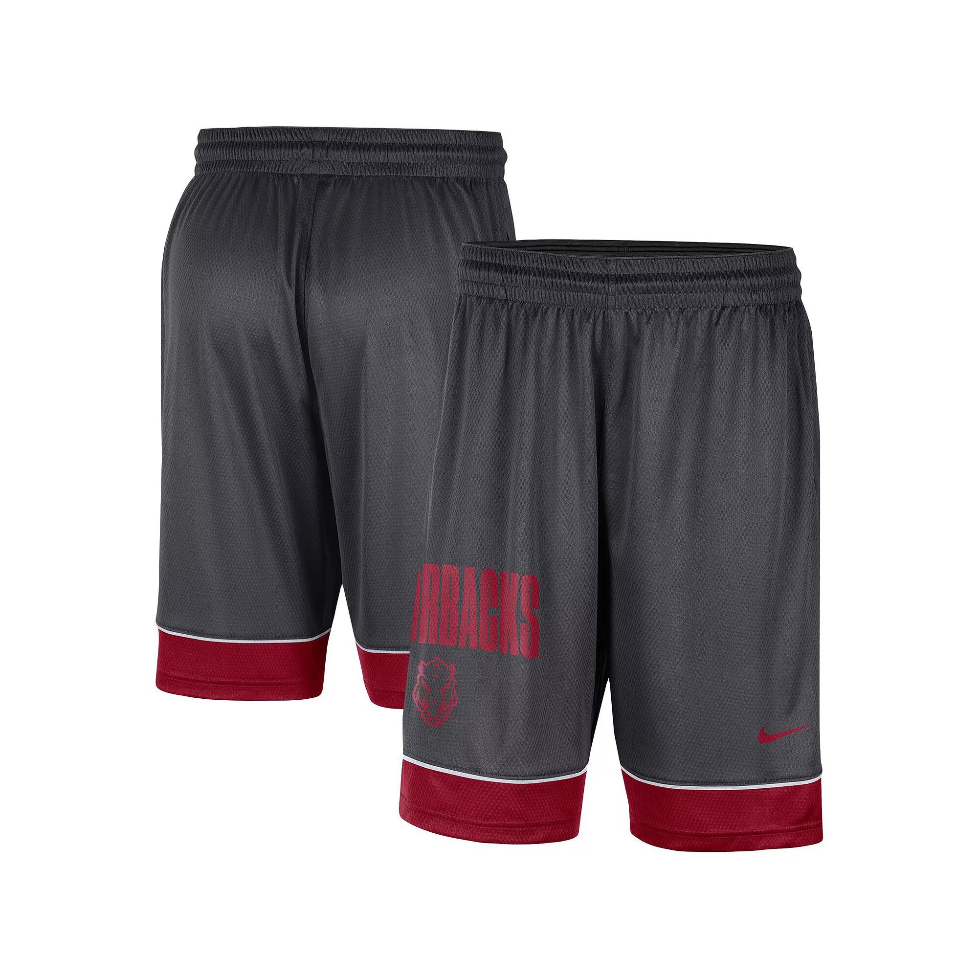 Men's Nike Charcoal/Cardinal Arkansas Razorbacks Fast Break Shorts, Size: Medium Product Image