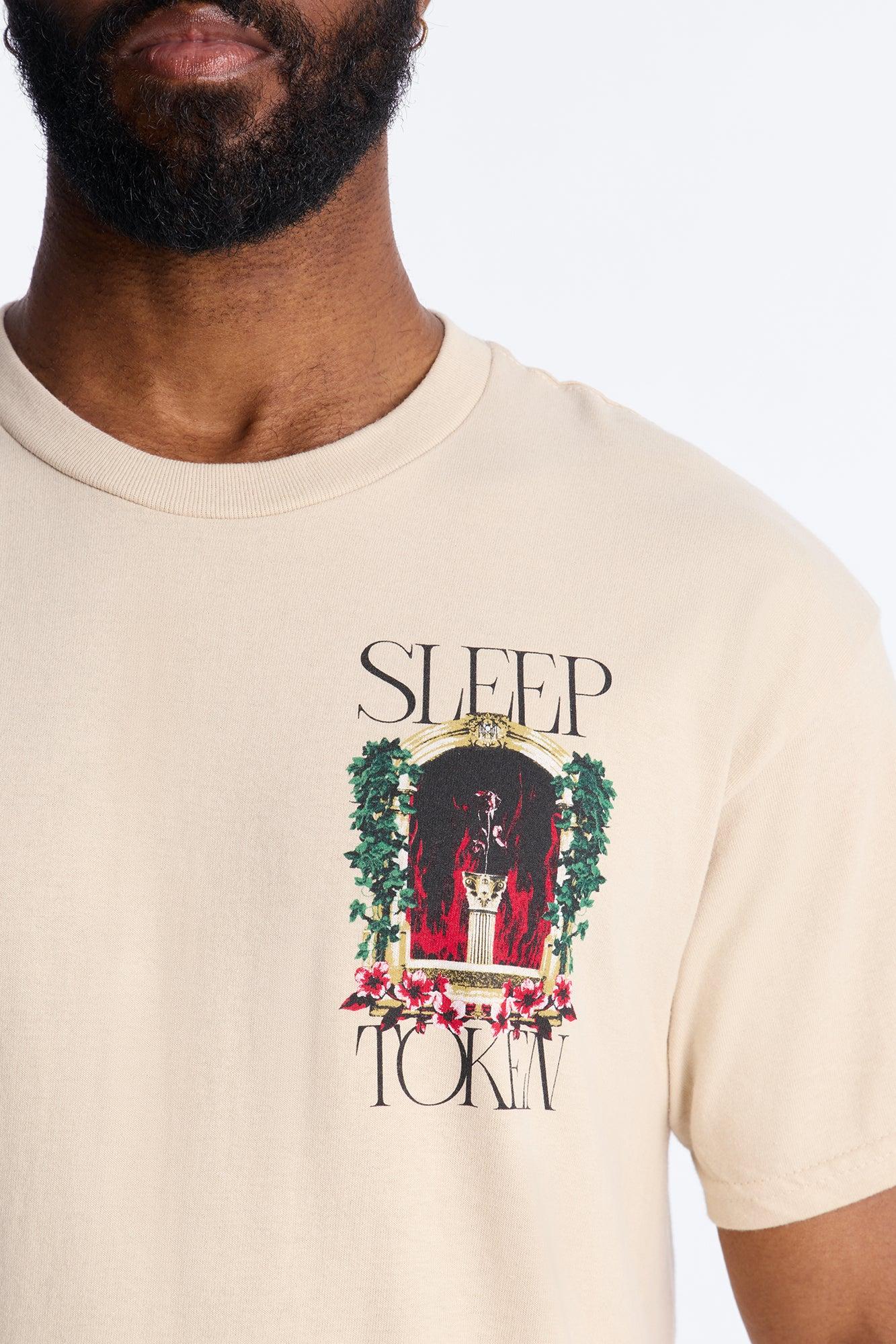 Sleep Token Rose Short Sleeve Tee - Cream Male Product Image