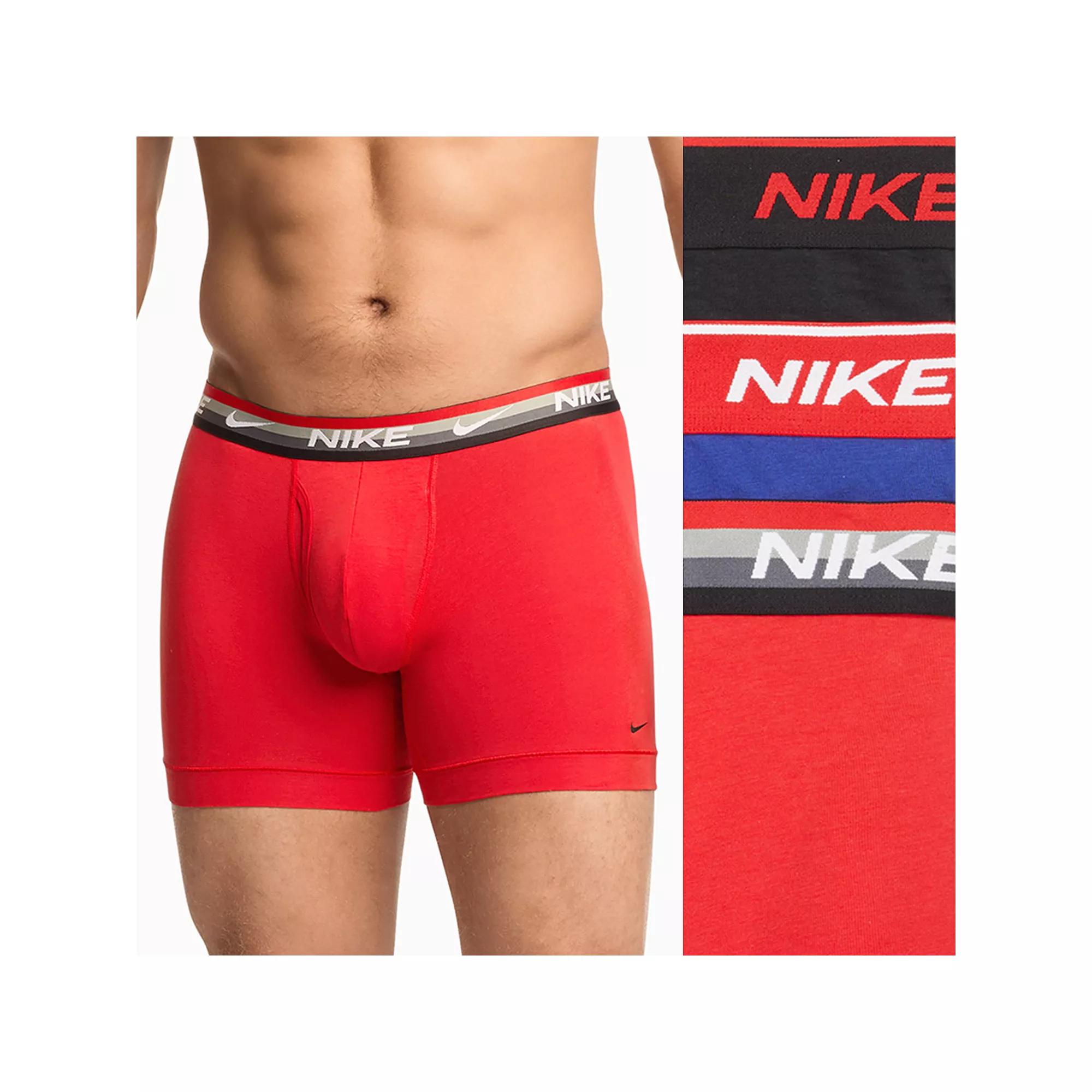 Men's Nike Dri-FIT Essential 3-pack Stretch Boxer Briefs, Size: Large, Brown Product Image