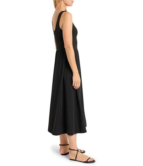 NIC + ZOE Active Tech Stretch Mixed Media Square Neck Sleeveless Dress Product Image