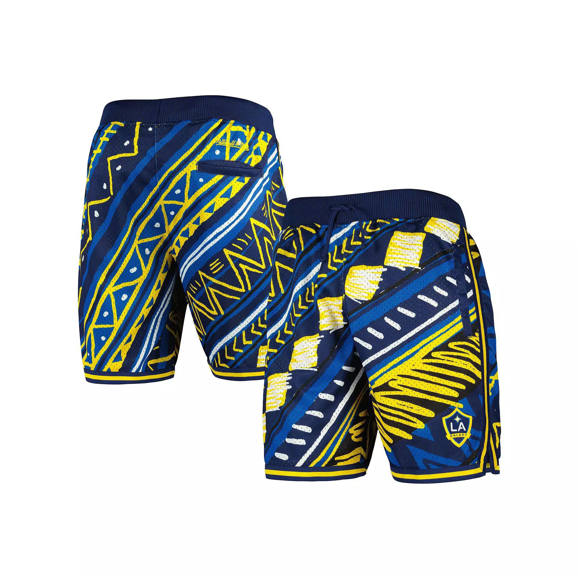 Men's Mitchell & Ness Navy LA Galaxy Tribal Fashion Shorts, Size: 2XL, Blue Product Image