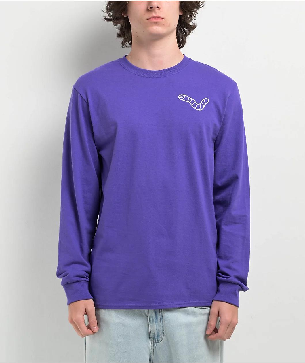 A.LAB Wanted Worm Purple Long Sleeve T-Shirt Product Image