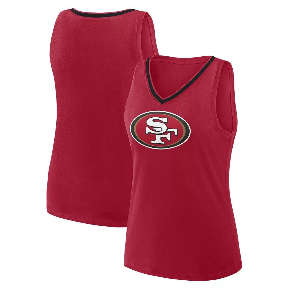 Women's Scarlet San Francisco 49ers Plus Size Stellar Win V-Neck Tank Top, Size: 4XL, Red Product Image